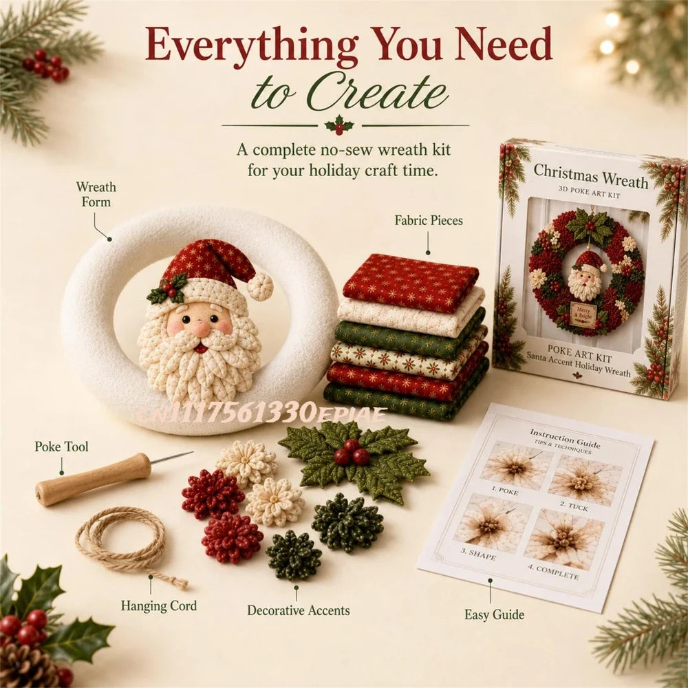 Kerst 3D Krans DIY Set – Maak Zelf een Sfeervolle Kerstkrans