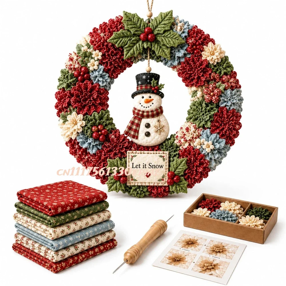 Kerst 3D Krans DIY Set – Maak Zelf een Sfeervolle Kerstkrans