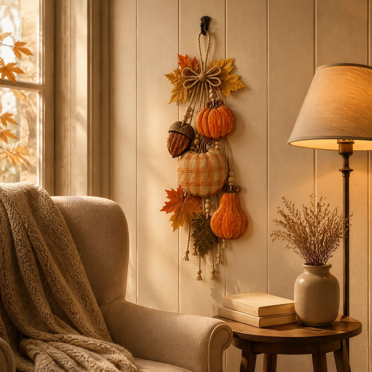 Rustieke Pompoen Wanddecoratie – Halloween Sfeer in een Oogwenk
