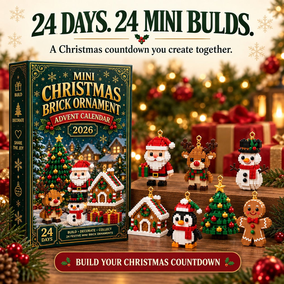 Kerst Adventskalender – 24 Mini Kerstfiguren om Zelf te Bouwen