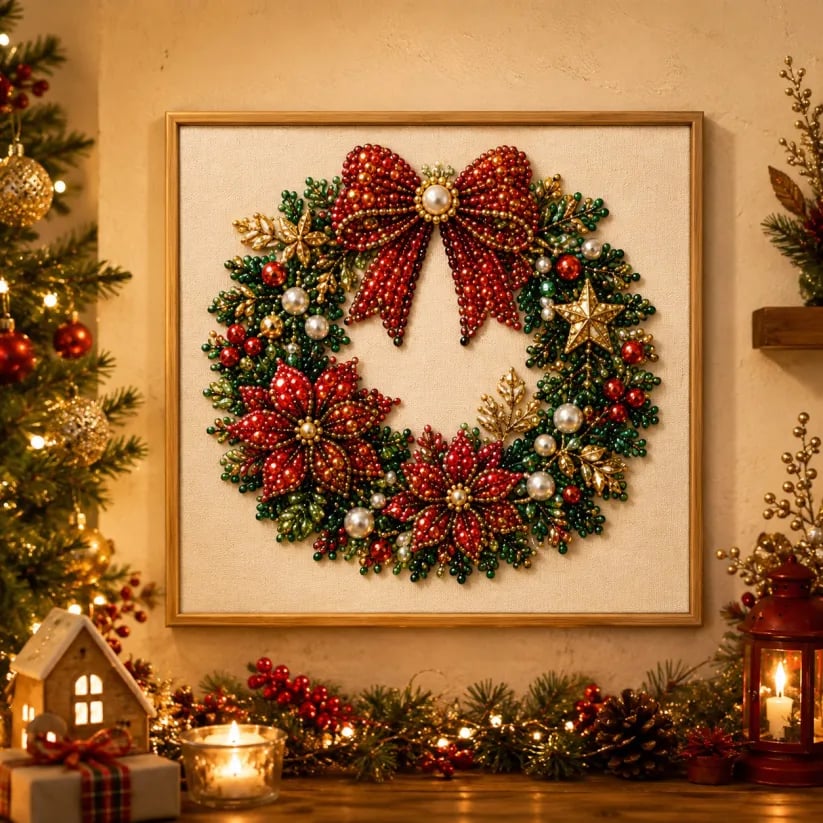 Kerst Parel Diamond Painting – Maak Je Eigen Kerstkunstwerk