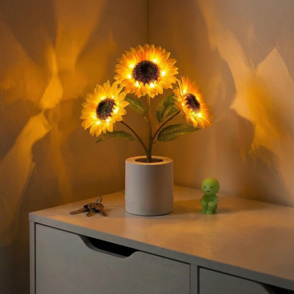 Zonnebloem Tafellamp met Touchbediening – Dimbare Sfeerverlichting
