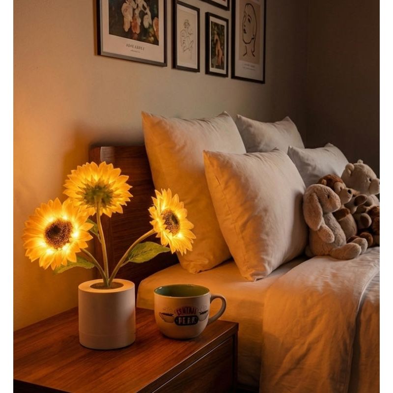 Zonnebloem Tafellamp met Touchbediening – Dimbare Sfeerverlichting