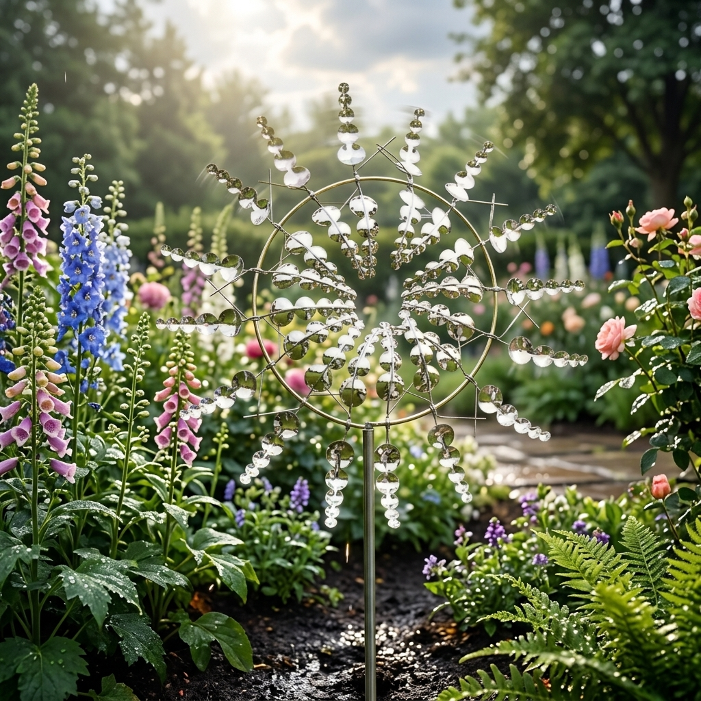 Decoratieve Windspinner – Sfeervolle Tuindecoratie met Bewegend Effect
